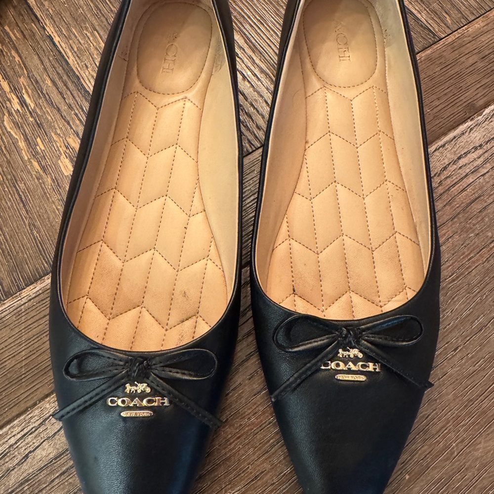 Coach Women's Black Leather Flats